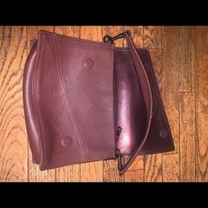 Burgundy botkier cobble hill leather flap purse